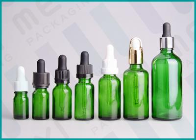 China Green Glass Dropper Bottles , 10ml 20ml 30ml E-Liquid Dropper Bottle  for sale