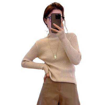 China Autumn Winter New Half-Turtleneck Sweater Anti-Shrinkage Women Loose Lantern Sleeve Soft Knitwear For Lady for sale