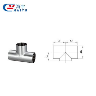 China Custom Short Food Tee Branch Pipe Tube Welded Pipe Fittings for sale