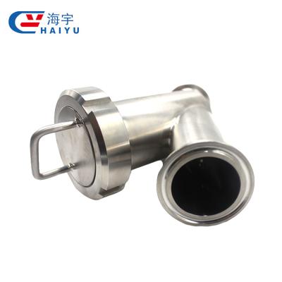 China Beverage Sanitary Threaded Welded Clamped Stainless Steel Y Strainer for sale