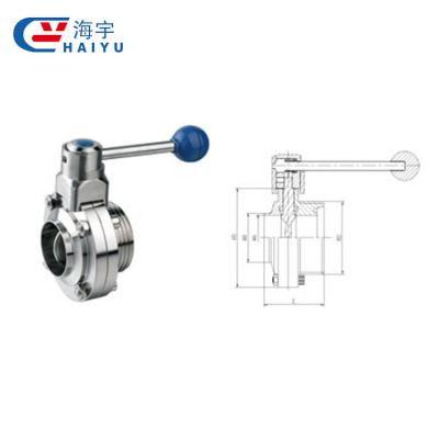 China General HaiYu Din Butterfly Valve Solder End/Wire With Gripper Handle for sale