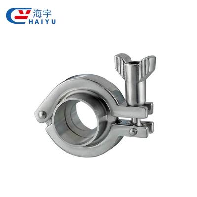 China Sanitary Pipe Flange Grade 304/316L Stainless Steel Double Pin Flange Lock, Hygienic Pipe Flange Valve for sale