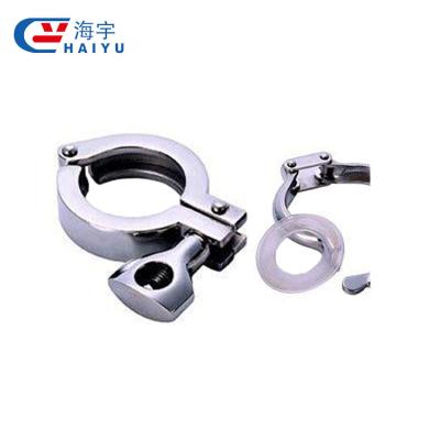 China Pipe Clamp Grade 304 / 316L Stainless Steel Crawl Space Maintain Sanitary , Pipe Clamp for sale