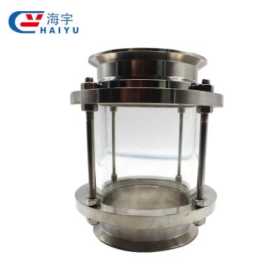 China Dairy/Water/Food/Beer/Beverage Sanitary Stainless Steel Flange Glass Tube Round Sight Glass for sale