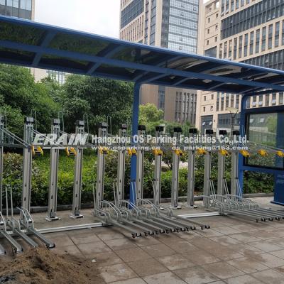 China Aluminum Stackable Bike Parking Rack For Railway Stations for sale