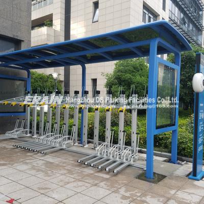 China Double Row Aluminum Bicycle Display Racks For Public Services for sale