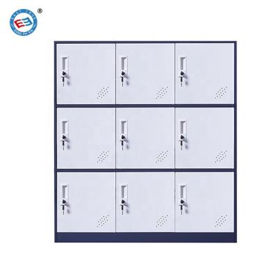 China SPCC Steel Plate China Supplier Metal School Dormitory Clothing Locker Steel 9 Door Staff Cold Storage Locker for sale