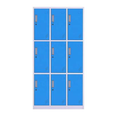 China Bedroom 9 Doors Metal Steel Locker Customized Locker Room Gym Steel Locker For Sale for sale