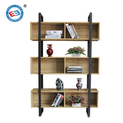 China Decorative Shelf Office Divider Metal Frame Storage (Other) Modern Design Adjustable Industrial Book Shelves 3 Layers Display Stand for sale