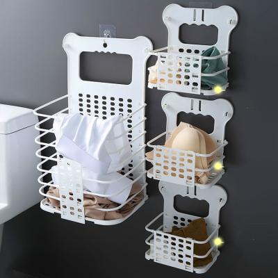 China Household Minimalist Folding Clothes Collapsible Plastic Storage Container Laundry Basket for sale