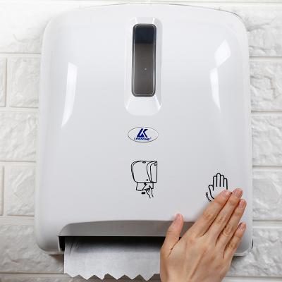 China New Design European Wall Mounted ABS Plastic Hand Free Automatic Infrared Sensor Cut Roll Towel Paper Dispenser for sale