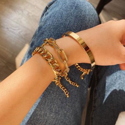 China European and American fashion hot sale new design retro FASHIONABLE new design punk soft personal bracelet for sale