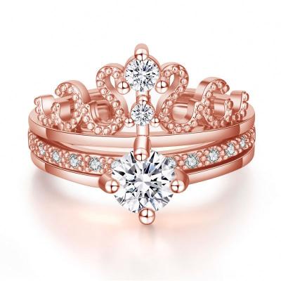 China BOHEMIA Hot Sale Fashion Detachable Crown Ring Women Jewelry Silver and Rose Gold Plated Alloy Adjustable Ring Wholesale for sale