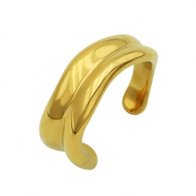 China Excellent hot sale 18k gold ring stainless steel nickel free open rings men ring stone for sale