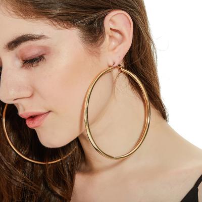 China TRENDY Fashion Big Hoop Earrings For Women Big Round Thick Hoop Stainless Steel Hoop Earrings Jewelry for sale