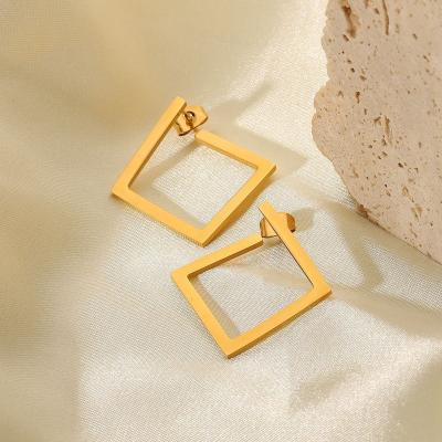 China 2022 TRENDY Fashion 18K Gold Plated Stainless Steel Wholesale Inner Female Tone Personality Earrings For Trendy for sale