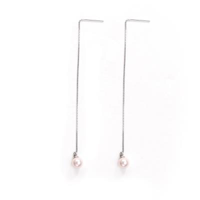 China S925silverS Single Bead Can Personality Wear AB Shorts Tassel Long Single All Up Ear Studs for sale