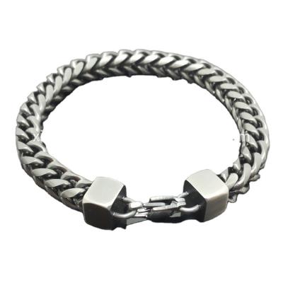 China Heavy Metal Cuban Curb Link Chain Men's Bracelets Powerful Stainless Steel Bracelet for sale