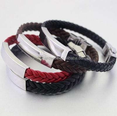 China Trendy Genuine Leather Bracelets Men Stainless Steel Multilayer Braided Rope Bracelets for Male Female Bracelets Jewelry for sale