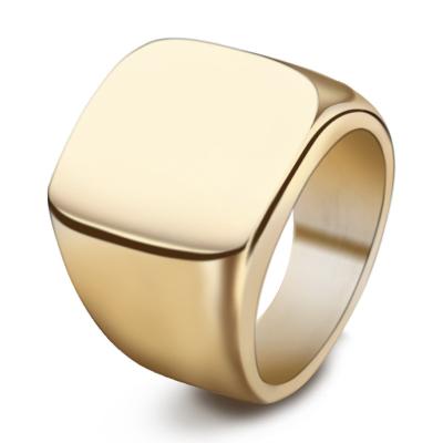 China 316L Men Metal Ring Blanks Latest Gold Plated Finger Ring Designs Fashion Military Simple Silver Stainless Steel Ring for sale