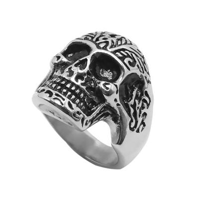 China 2020 Fashion Wholesale Custom 316L Stainless Steel Enamel Skull Rings for sale