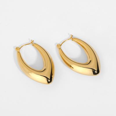 China Fashion 18K Real Gold Plated Chunky Hoop Earrings Women Multiple Twist  Earring hoops for sale