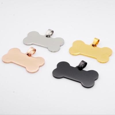 China Gold Plated Titanium Bone Shaped Pendant Dog Tag Pet ID Tag Metal Seal for sale