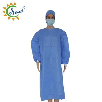 China Hospital Gown SMS Surgical Gown Disposable Nonwoven Sterile Surgical Gown Sterile Surgical Gown for sale