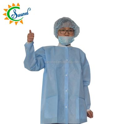 China Factory supply factory supply sms lab coat economic disposable nonwoven visitor coat disposable lab gowns Te koop