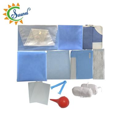 Cina Hospital Factory Supply Sterile Surgical Package Natural Labor Delivery Drape Set OB Kit Package in vendita