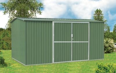 China 10x10 Galvanised Steel Metal Garden Shed For Tools Storage With Double Swing Door for sale