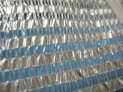 China transparent plastic stripes shade cloth for greenhouse with aluminum stripes for sale