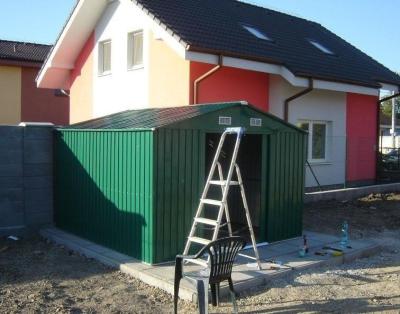 China Green 12x10 ft Metal Garden Storage Shed Zinc Plating , Easy Assembly for sale