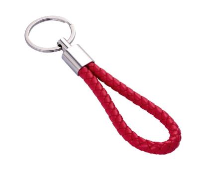 China Classic Style Customized Leather Keychain Holder Available Color Polybag Packaged for sale