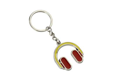 China Iron Cute Enamel Key Chains Souvenir Gift Metal Headphone Keyring for sale