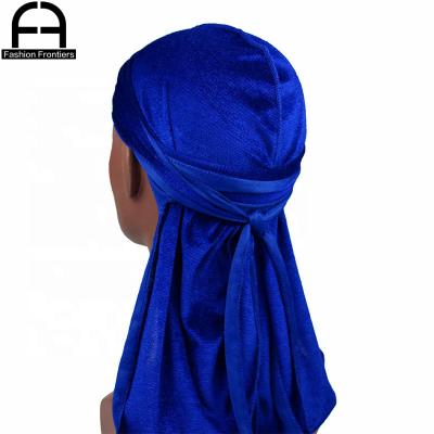 China Soft Breathable Men Velvet Durag Summer Make Rags 360, 540, 720 Waves Outside Seam for sale