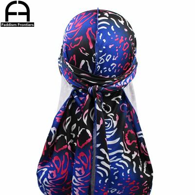 China High Quality Mens Spandex Durag Soft Floral Print Silk Do Du Rags for sale