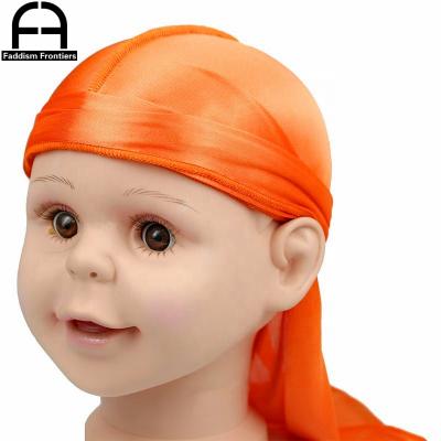 China Skin Friendly Kids Durag Kids Durags Boys Girls Headwear Silky Durag High Quality Bandanas For Kids Hat for sale