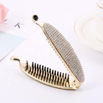 China Fashion Women's Diamond Oval Hair Clip Claws Accessories for sale