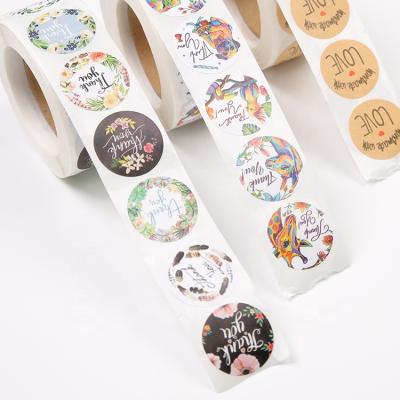 China Wholesale Custom Waterproof Thank You Logo Waterproof Roll Labels Decoration Stickers for sale