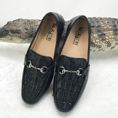 China New Arrival Leather Light Luxury Crocodile Skin Handmade Custom Shoes Trend Elegant Shoes And Oxfords for sale