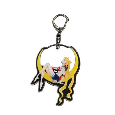 China Anime Girl Free Sample Janpan Cartoon Anime Key Chain Custom White Clear Acrylic Keychain for sale