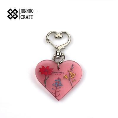 China Christmas Gift Wholesale Custom Glitter Heart Shape Key Chain Acrylic Personalized Clear Plastic Blank Key Ring for sale