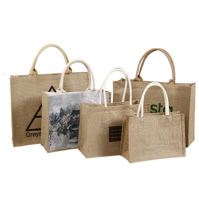 China Professional BIODEGRADABLE Cloth Tote Burlap Bag With Logo Large Capacity Design Gift Jute for sale