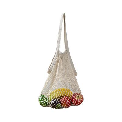 China Hot Sales Eco Cotton Mesh Organic Foldable Shopping Bag Recyclable Recycle Net Reusable Tote Grocery Bags For Vegetables Fruits for sale