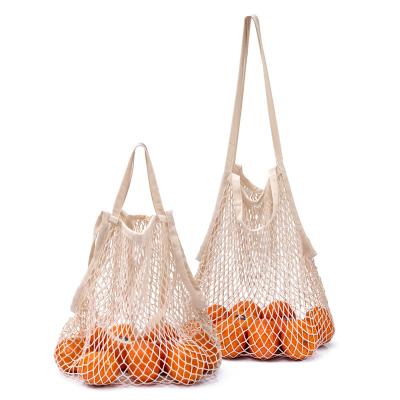 China Hot Selling Recyclable Cotton Mesh Drawstring Bag Supermarket Portable Reusable Organic Vegetable And Fruit Net Cotton Mesh Shopping Bag for sale