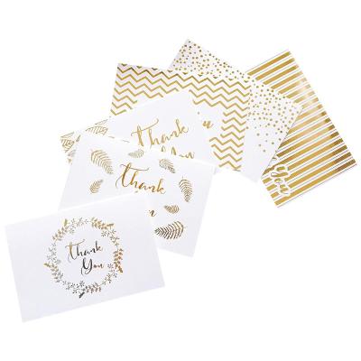 China Business.office.gift .promotion.etc Customized Logo Colorful Paper Rose Gold Stamping Greeting Thank You Cards Packaging Postcards for sale