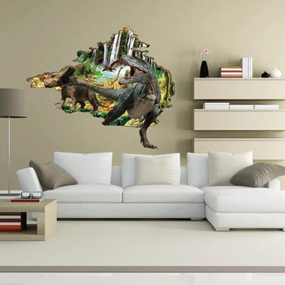 China 3D Decorative Self-adhesive PVC Wall Sticker or Vinyl Dinosaur Self-adhesive/Removable/Eco-Friendly Design New for sale