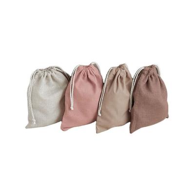 China Custom Eco Friendly Cotton Canvas Fabric Chiffon Drawstring Dust Bag Logo Printed Gift Drawstring Bag Rope Handle Large for sale