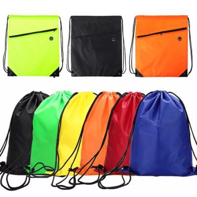 China Rope Logo Polyester Gym Backpack Handle Customized Breathable Drawstring Bag For Sports Travel for sale